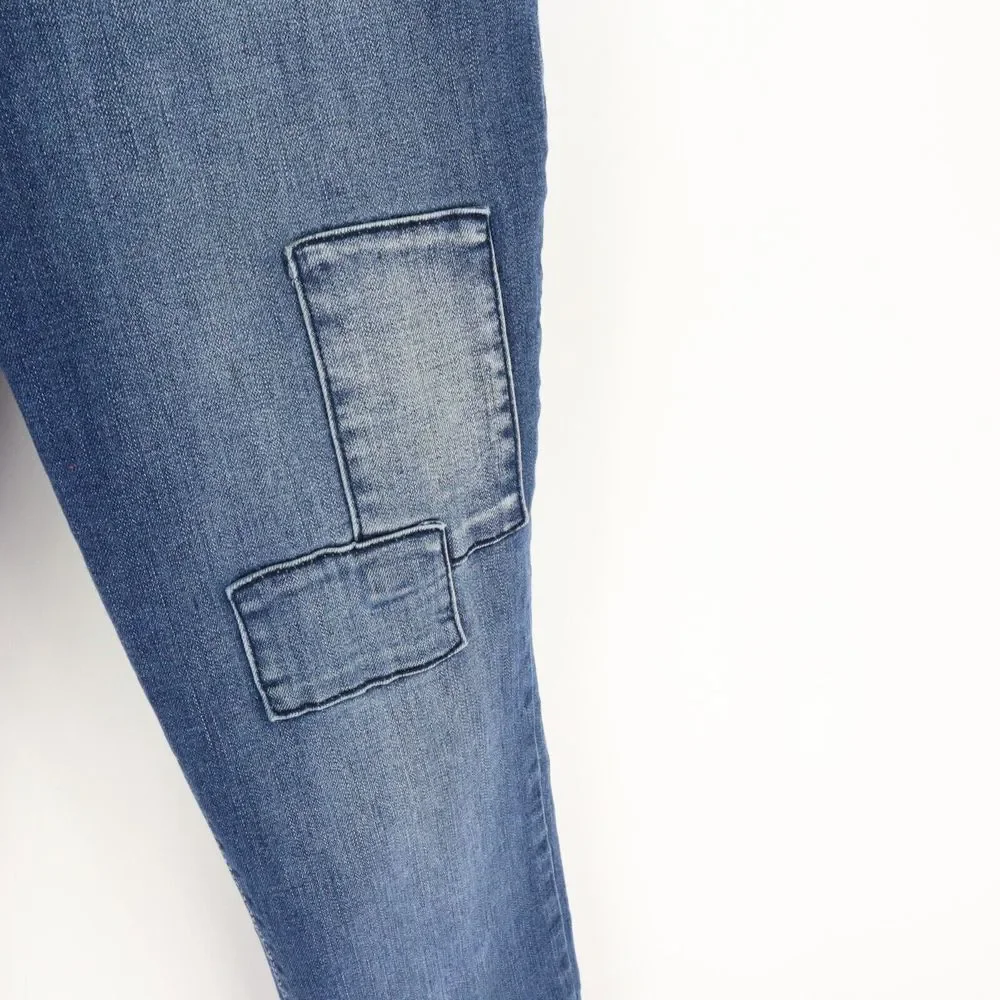 Earl‎ Jean Skinny Jeans Patchwork Design Womens 8 Blue Mid Rise Stretch
